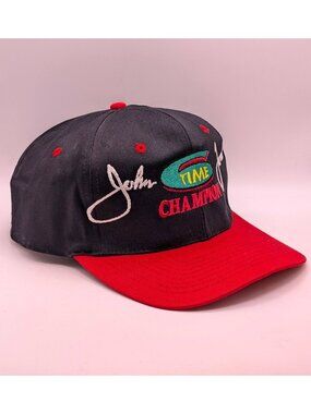 John Force 6 Time World Champion Snapback Hat Racing Vintage 90s Retro Cap